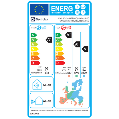 Electrolux Klima uređaj, 24000Btu, -20°, WiFi, 2XGrijac, INVERTER, A++ - EACS/I-24HTP/HC/N8 EEC