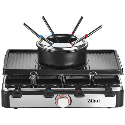 Zilan Električni Roštilj / Raclette / Fondue od sira, 3u1, 1400W - ZLN8856
