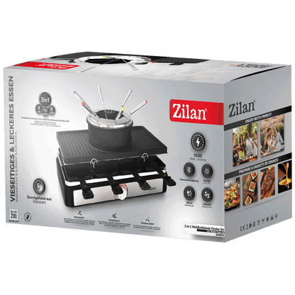 Zilan Električni Roštilj / Raclette / Fondue od sira, 3u1, 1400W - ZLN8856