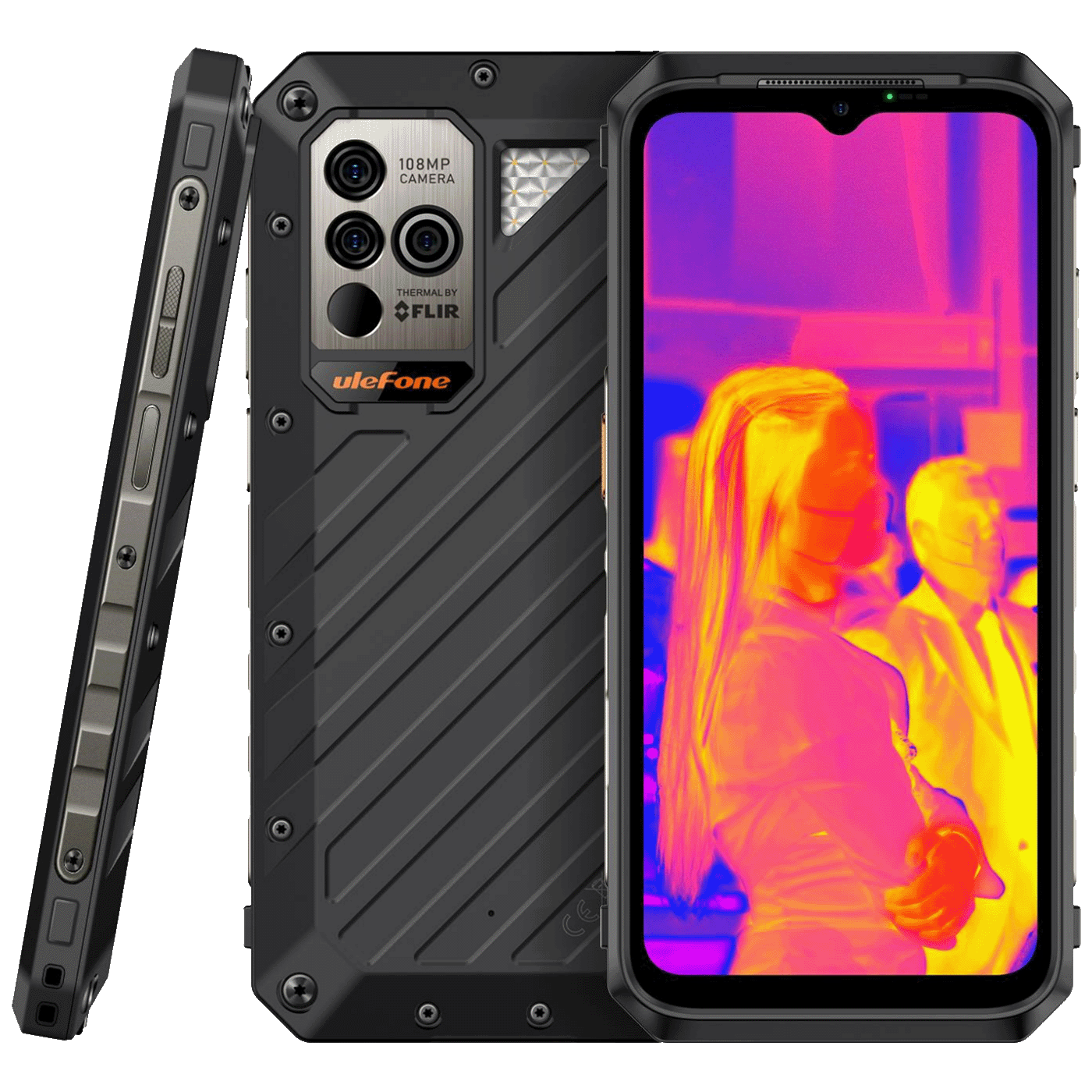 ulefone Smartphone 6.58", RAM 12GB, 5G, DualSIM, 9600mAh, 108Mpx - Armor 18T Ultra 5G 12GB/512GB Black