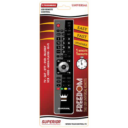 Superior Daljinski upravljač, za 4 uređaja, PC programiranje - SUPERIOR 4:1 FREEDOM - black