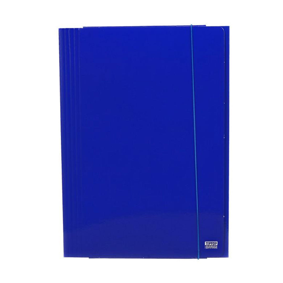 Fascikla kartonska A4, 402690, 1 guma i 3 klapne, plava