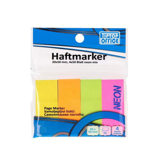 Postit samoljepljivi 20 x 50 mm, 405023, neon sorto