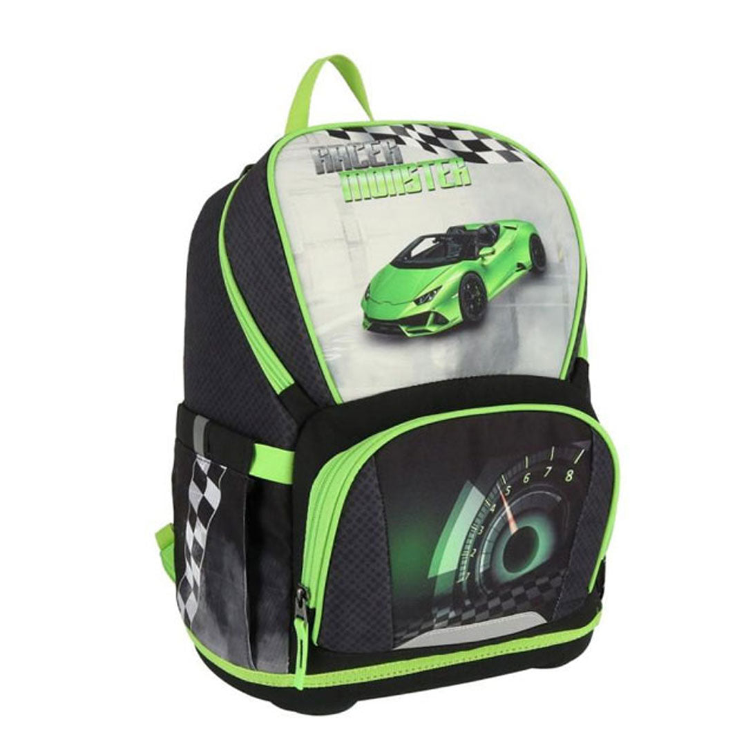 Torba anatomska 40 cm, Racer Monster 409141, crno-zelena, Spirit