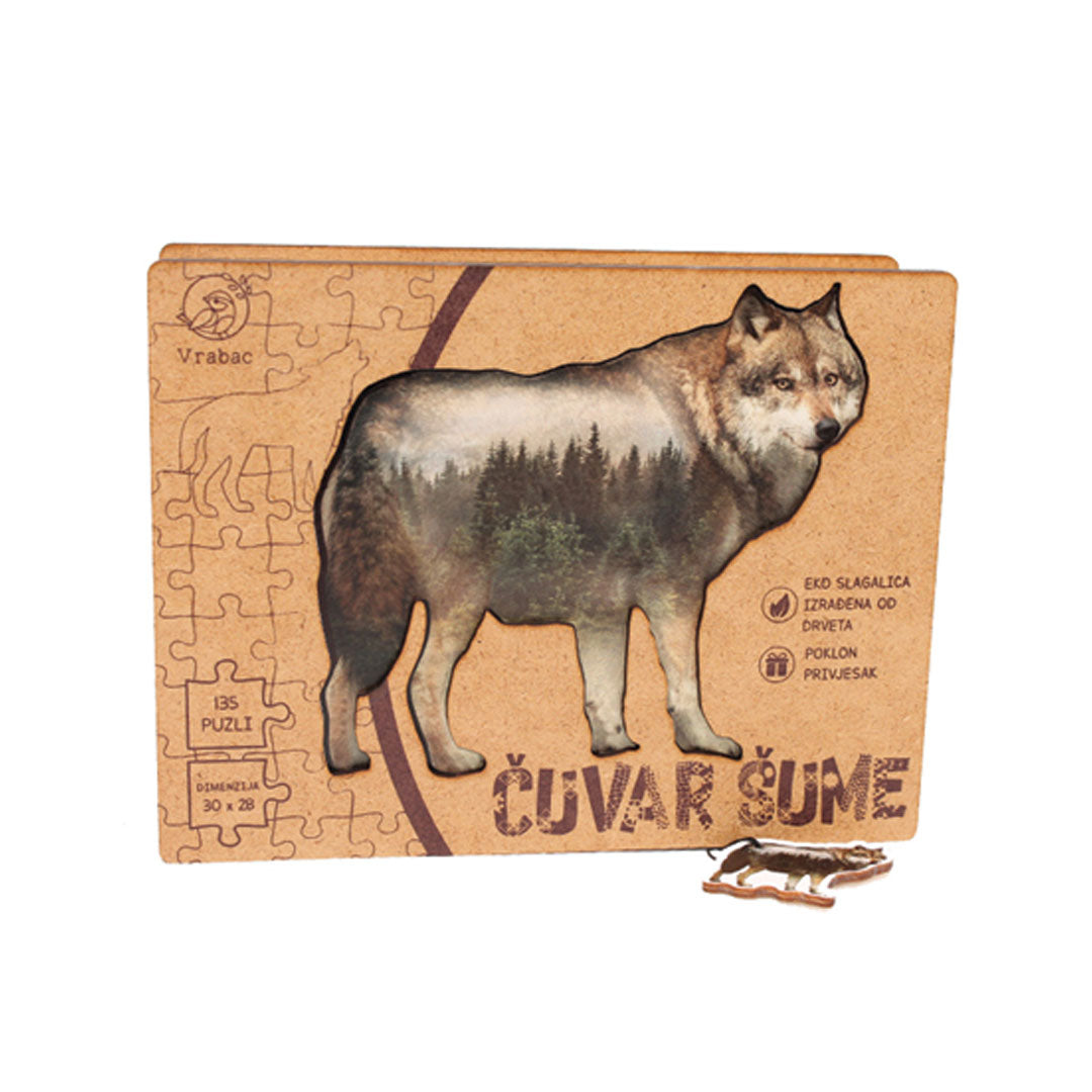 Puzzle Lenigmo, Vuk čuvar šume, Vrabac