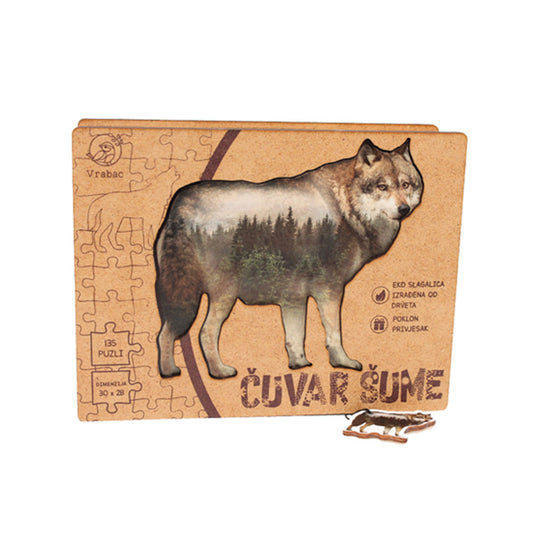 Puzzle Lenigmo, Vuk čuvar šume, Vrabac