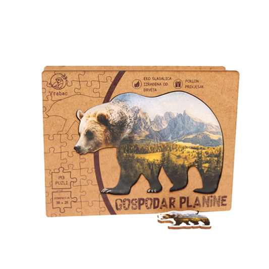 Puzzle Lenigmo, Medvjed gospodar šume, Vrabac