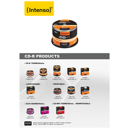 (Intenso) CD-R 700MB (80 min.) pak. 1 komad Slim Case - CD-R700MB/1Slim