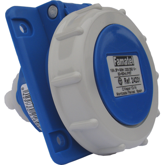 Famatel Utičnica zidna 10°, 16A, 220-240V, 3 polna (3P+T), H9, IP67 - 24231