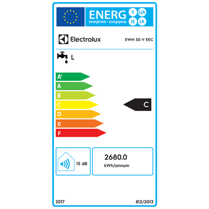 Electrolux Bojler 50 lit., Cijevni električni grijač (TEN), 2kW, IPX4 - EWH 50 V EEC