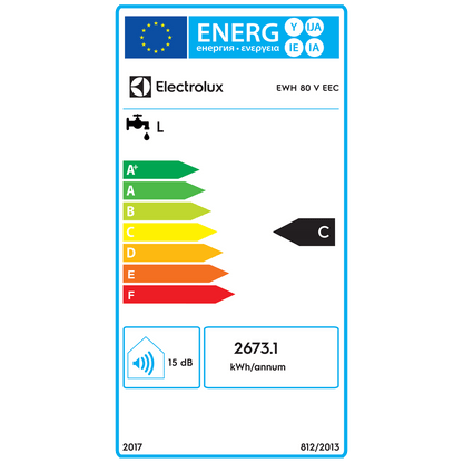 Electrolux Bojler 80 lit., Cijevni električni grijač (TEN), 2kW, IPX4 - EWH 80 V EEC