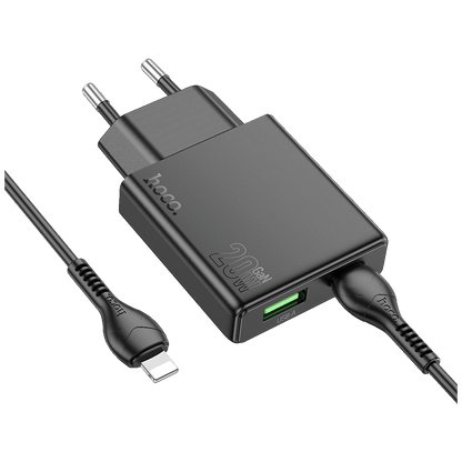 hoco. Punjač kućni sa Lightning kabelom, brzi, PD20W, QC3.0 - N38 Delgado type C to Lightning