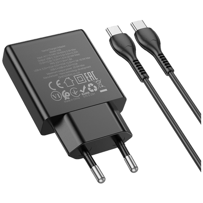 hoco. Punjač kućni sa type C kabelom, brzi, PD20W, QC3.0 - N38 Delgado type C