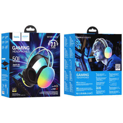 hoco. Slušalice sa mikrofonom, gaming, USB, LED - W109 Plus Rich