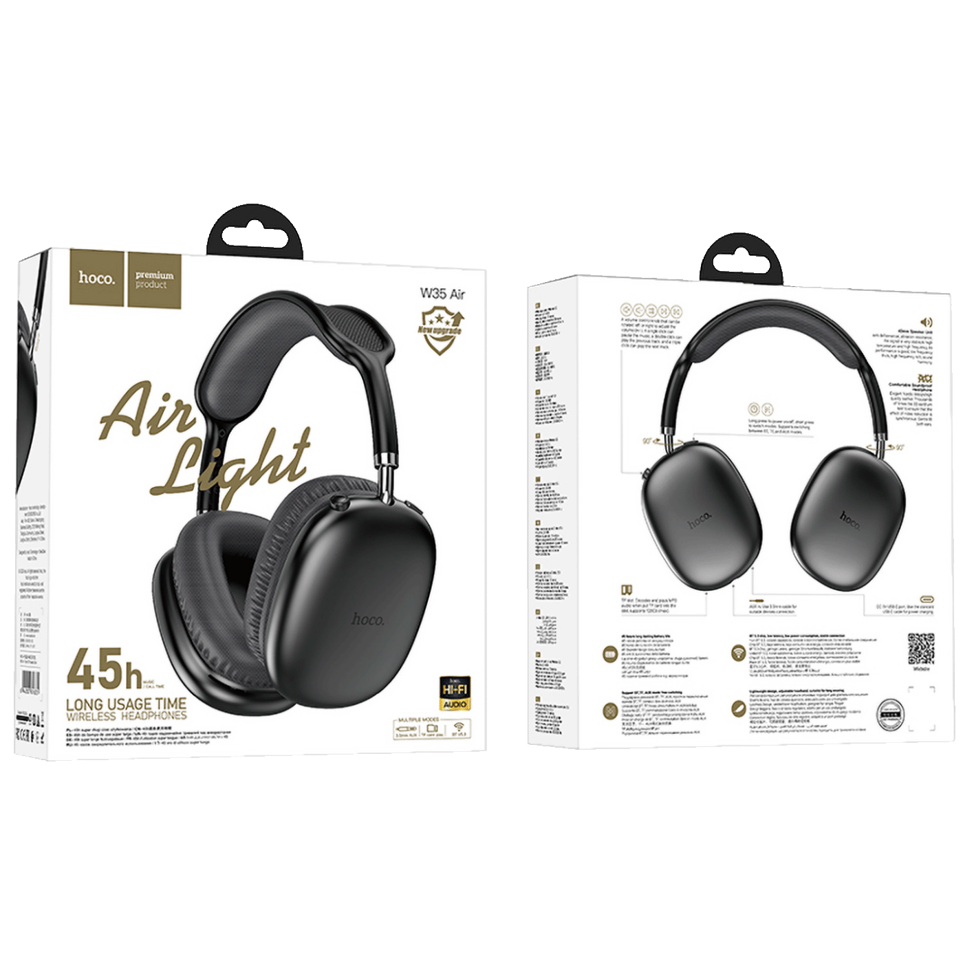 hoco. Slušalice bežične, Bluetooth, crna - W35 Air Triumph Black