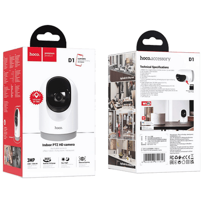 hoco. Kamera IP, 3MP, FullHD, WiFi, micro SD, Indoor - D1 Indoor PTZ