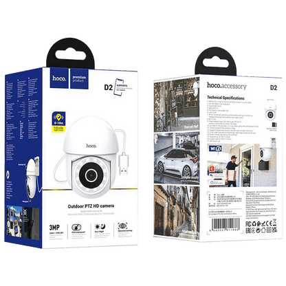hoco. Kamera IP, 3MP, 1080p, WiFi, micro SD, Outdoor - D2 Outdoor PTZ
