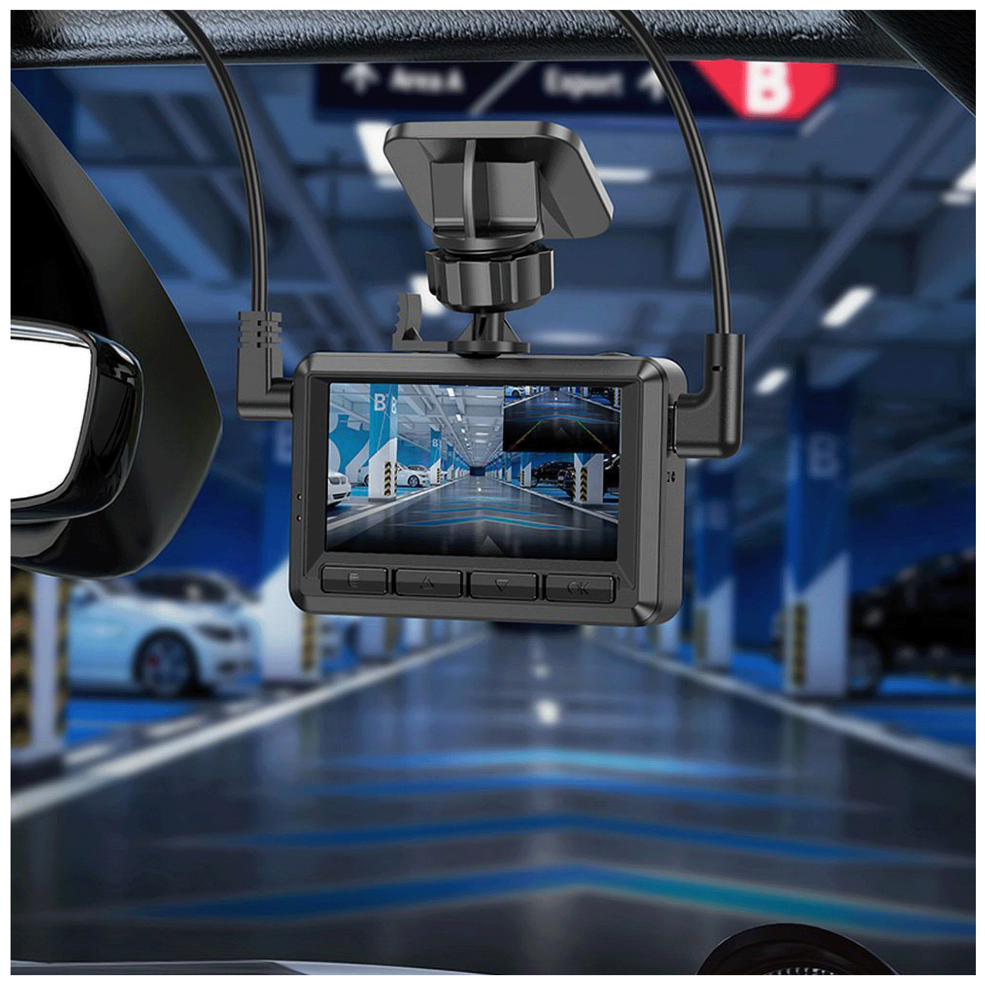 hoco. Auto kamera, 2 Mpxiel, Dual Camera, FullHD, microSD - DV3