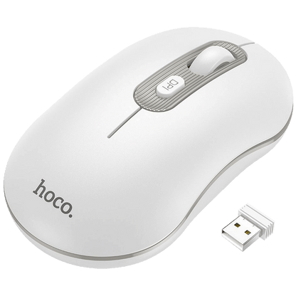 hoco. Miš bežični, optički, 1600 dpi, 2.4 GHz, USB nano - GM21 Platinum White/Gray