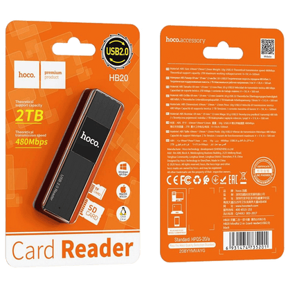 hoco. Čitač kartica, 2u1, USB - HB20 Mindful
