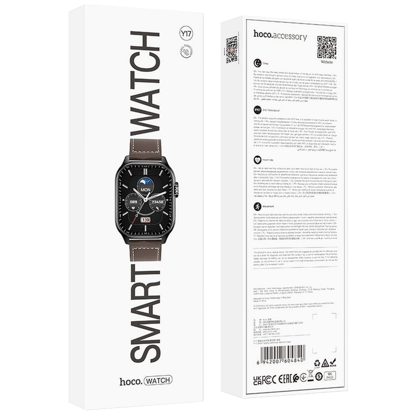 hoco. Pametni sat, 2.03" zaslon, Bluetooth, IP67 - Y17 Black