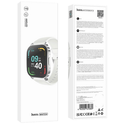 hoco. Pametni sat, 1.96", AMOLED zaslon, Bluetooth, IP68 - Y19 Silver