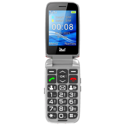 MeanIT Telefon mobilni, 2.8" ekran, Dual SIM, SOS tipka - SENIOR FLIP MAX Red