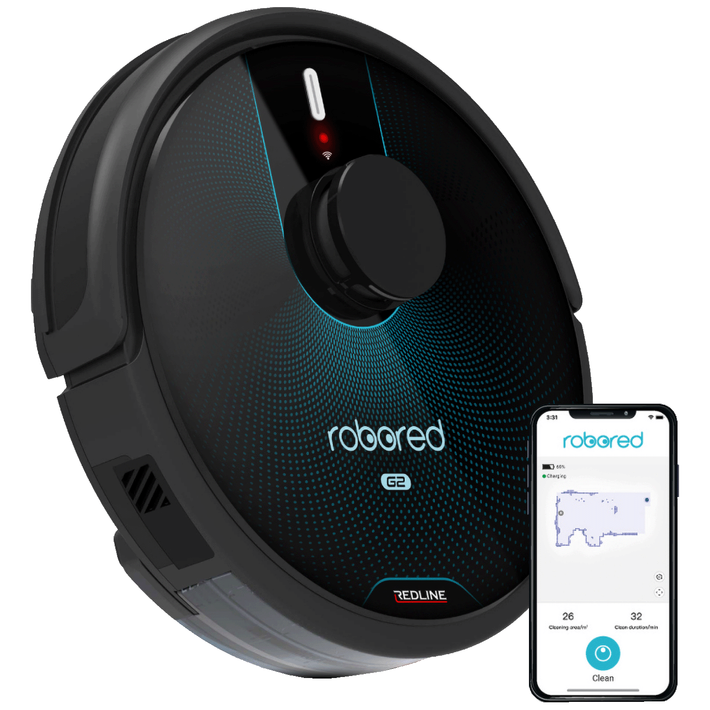 REDLINE Robot, usisavač, baterija 5200 mAh, WiFi - G2 Robored