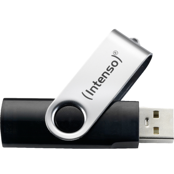 (Intenso) USB Flash Drive 16GB Hi-Speed, Basic Line, srebrna/crna - BULK-USB 2.0 - 16GB/Basic Line