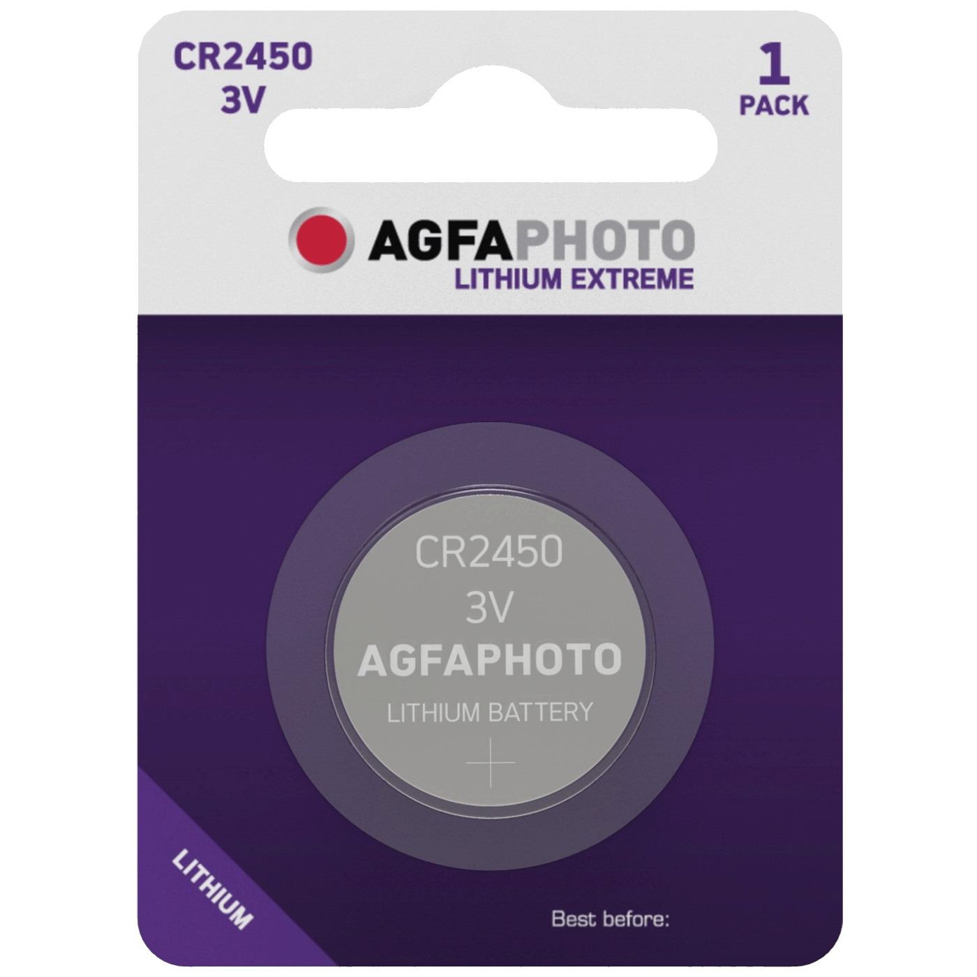 Agfa Baterija litijska, CR2450, 3V, dugmasta, blister 1 kom. - CR2450 B1