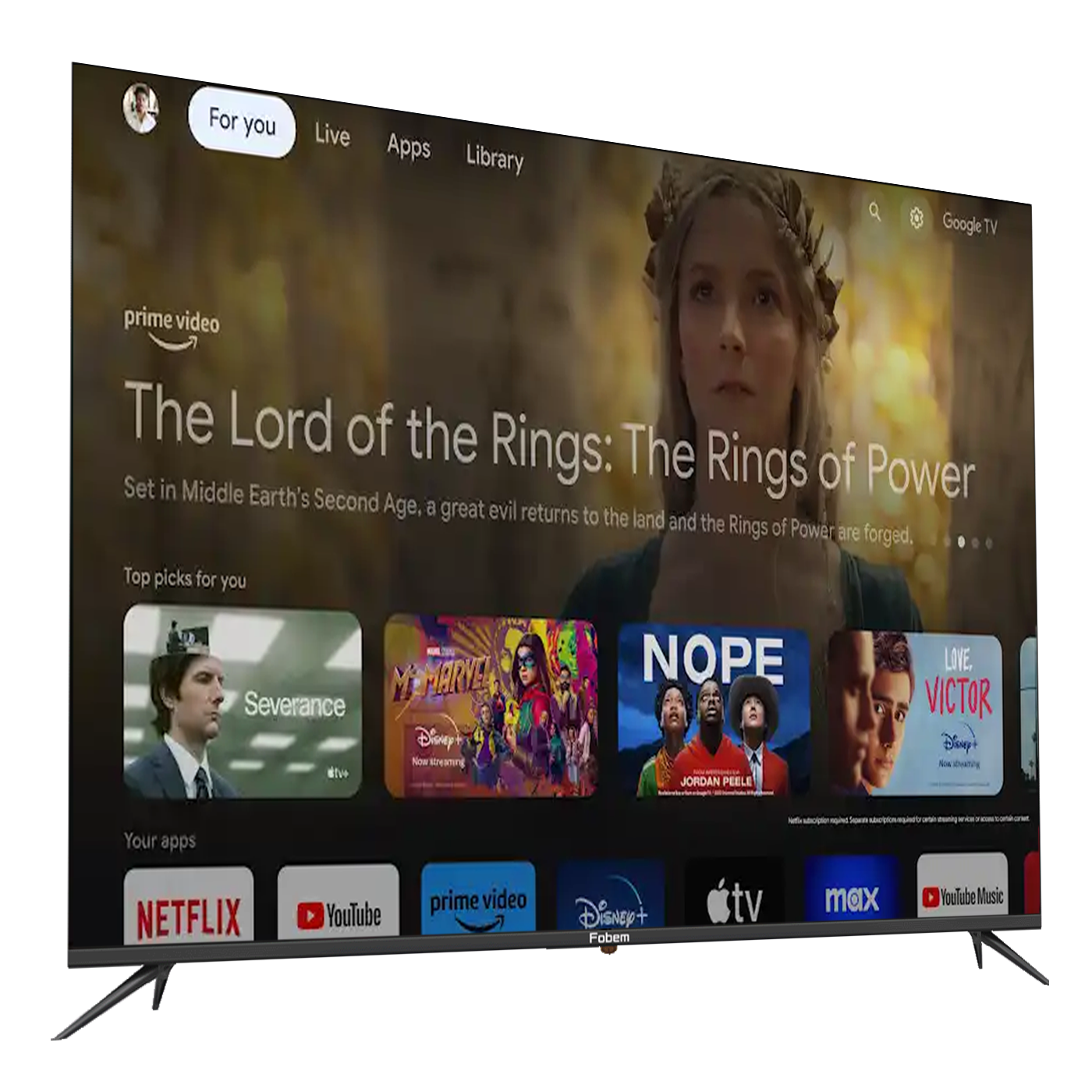 Fobem Televizor Smart LED 4K UltraHD 65" ,Google TV - MT65EG8000F