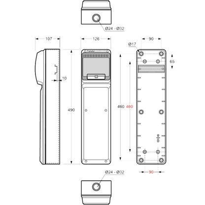 Famatel Kombo kutija za osigurače i ind. utičnice 6/3 - 3960