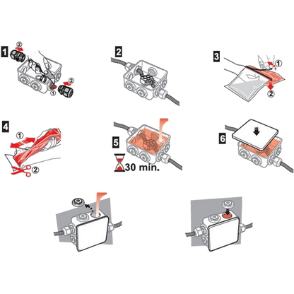 Famatel Razvodna kutija nadžbuk 80x80, vodonepropusna, IP68+ GEL - 3002-GL
