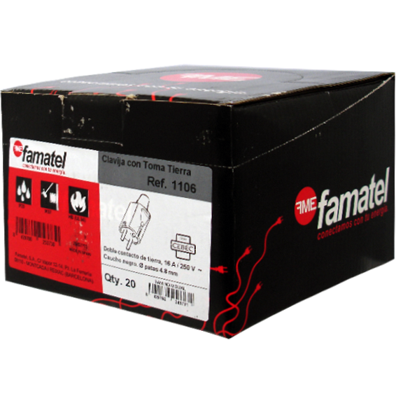 Famatel Strujni utikač, gumirani, IP44 - 1106