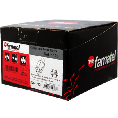 Famatel Strujni utikač, gumirani, IP44 - 1106