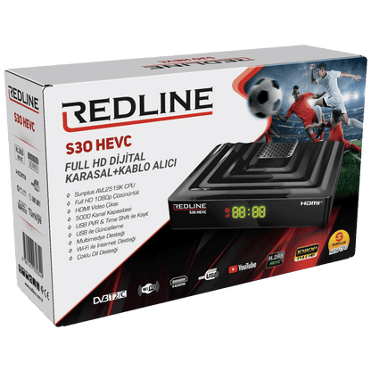 REDLINE Prijemnik zemaljski, DVB-T2/C, Full HD, H.265/HEVC, WiFi - S30 HEVC