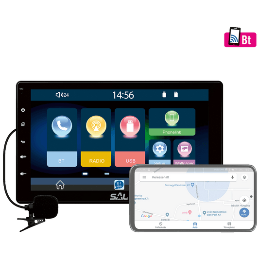 SAL Auto radio, 4 x 45W, 9" LCD Display, BT, USB, microSD - VB X1000