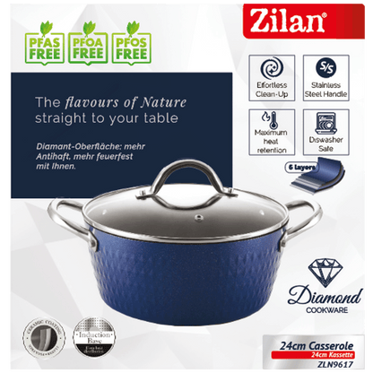 Zilan Kaserola sa staklenim poklopcem, 24 cm - ZLN9617