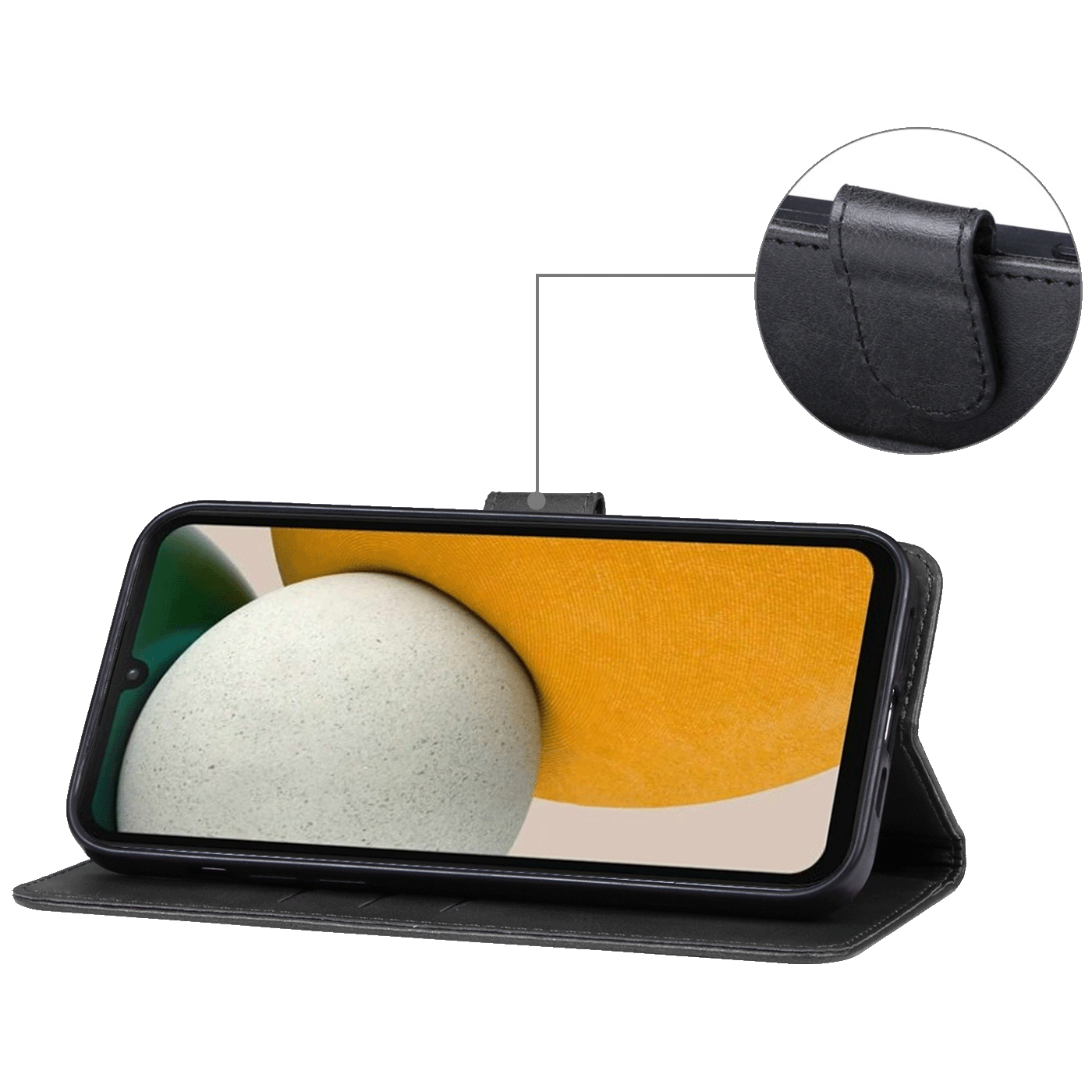 NN-Su Futrola preklopna za Samsung Galaxy A15, koža, crna - Galaxy A15 Phone Case(Black)