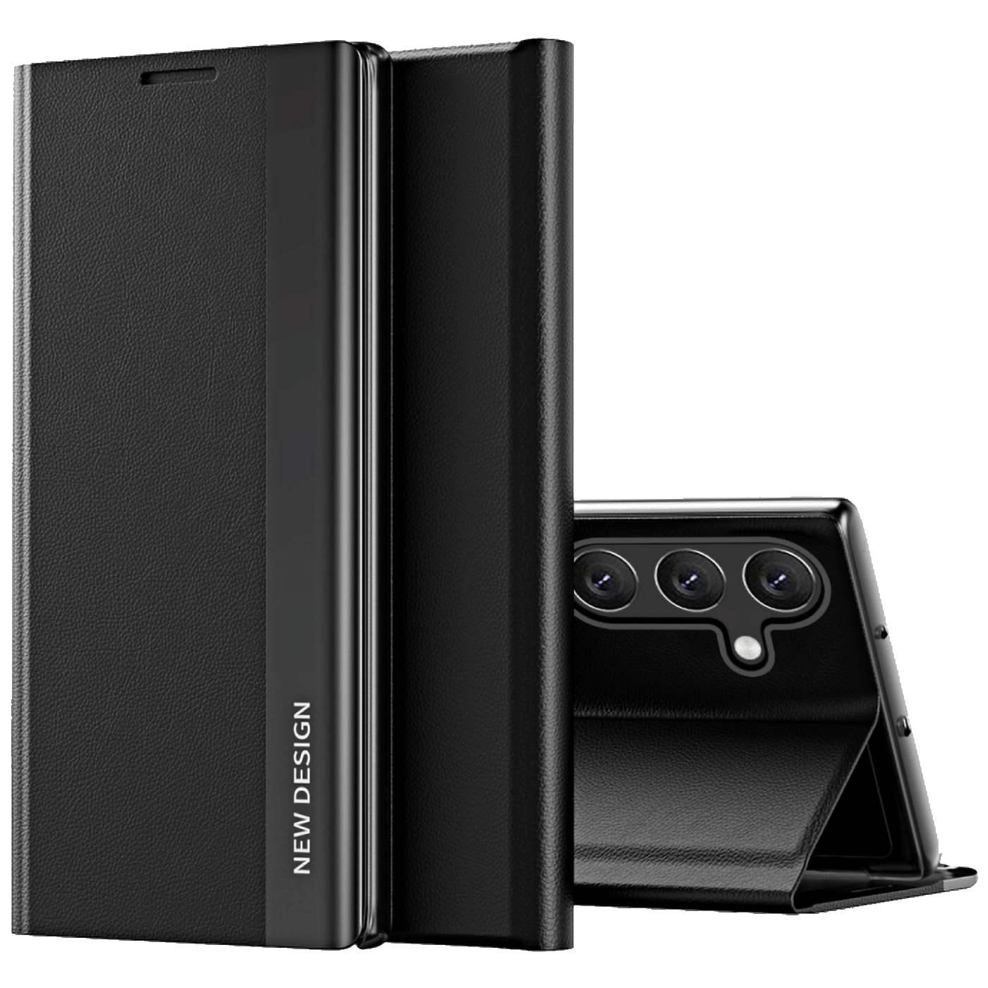 NN-Su Futrola preklopna za Samsung A15, koža, crna - Galaxy A15 Leather Phone Case