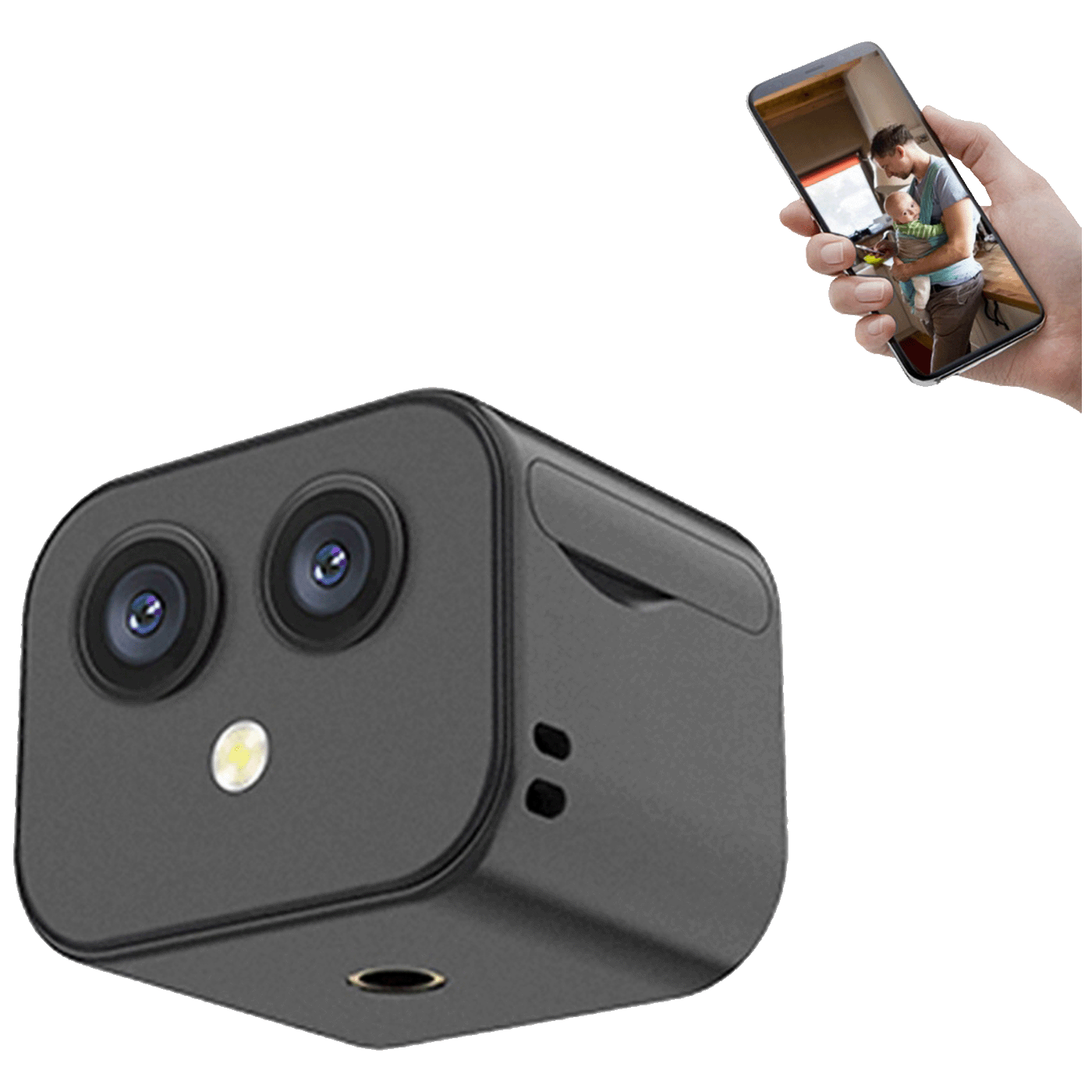 NN-Su Kamera IP, 4K, 4K, 32Mpixel, WiFi, microSD - D3 HD 4K Dual Lens Wifi Camera