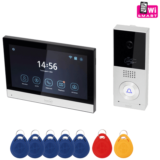home Žični video interfon, 7" zaslon, AHD kamera, RFID, IP65 - DPV SMART