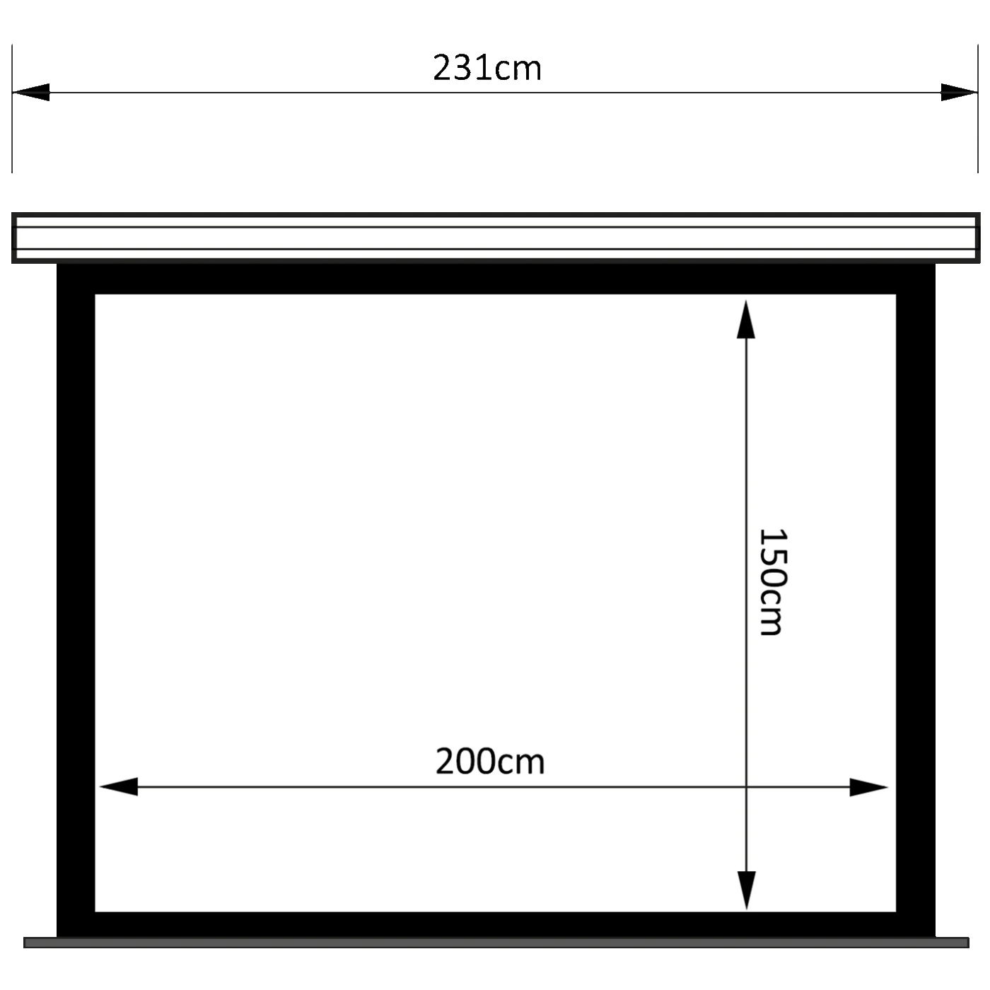 Maclean Platno za projektor sa motorom i zatezanjem, 200 x 150 cm - MC-992