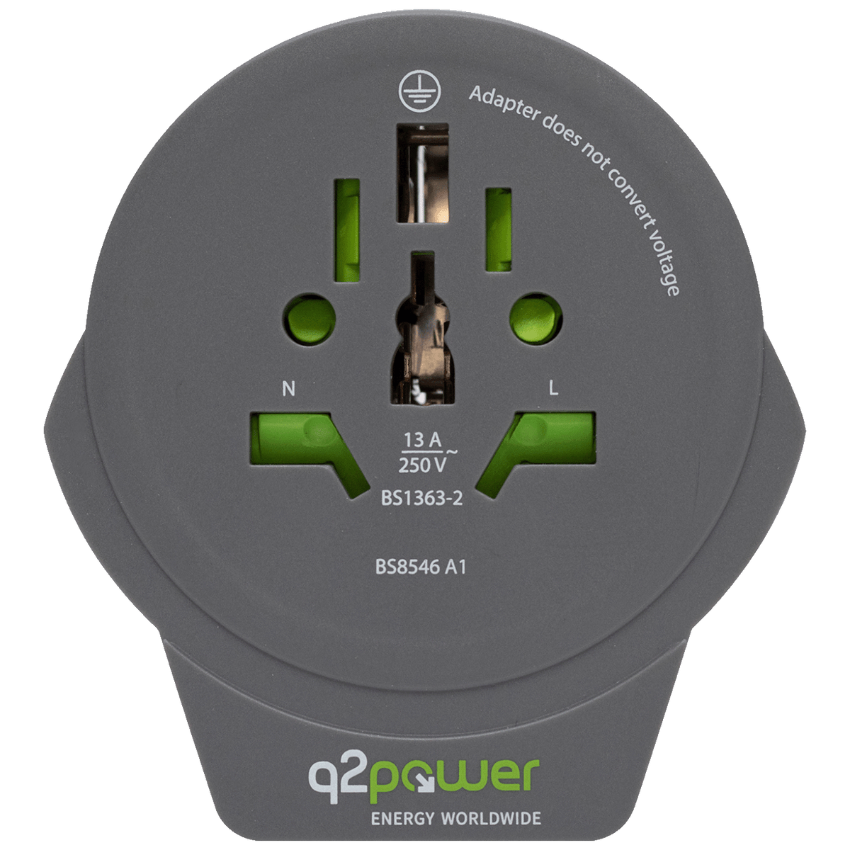 q2power Adapter, putni, univerzalni sa USB-om - World to Europe USB