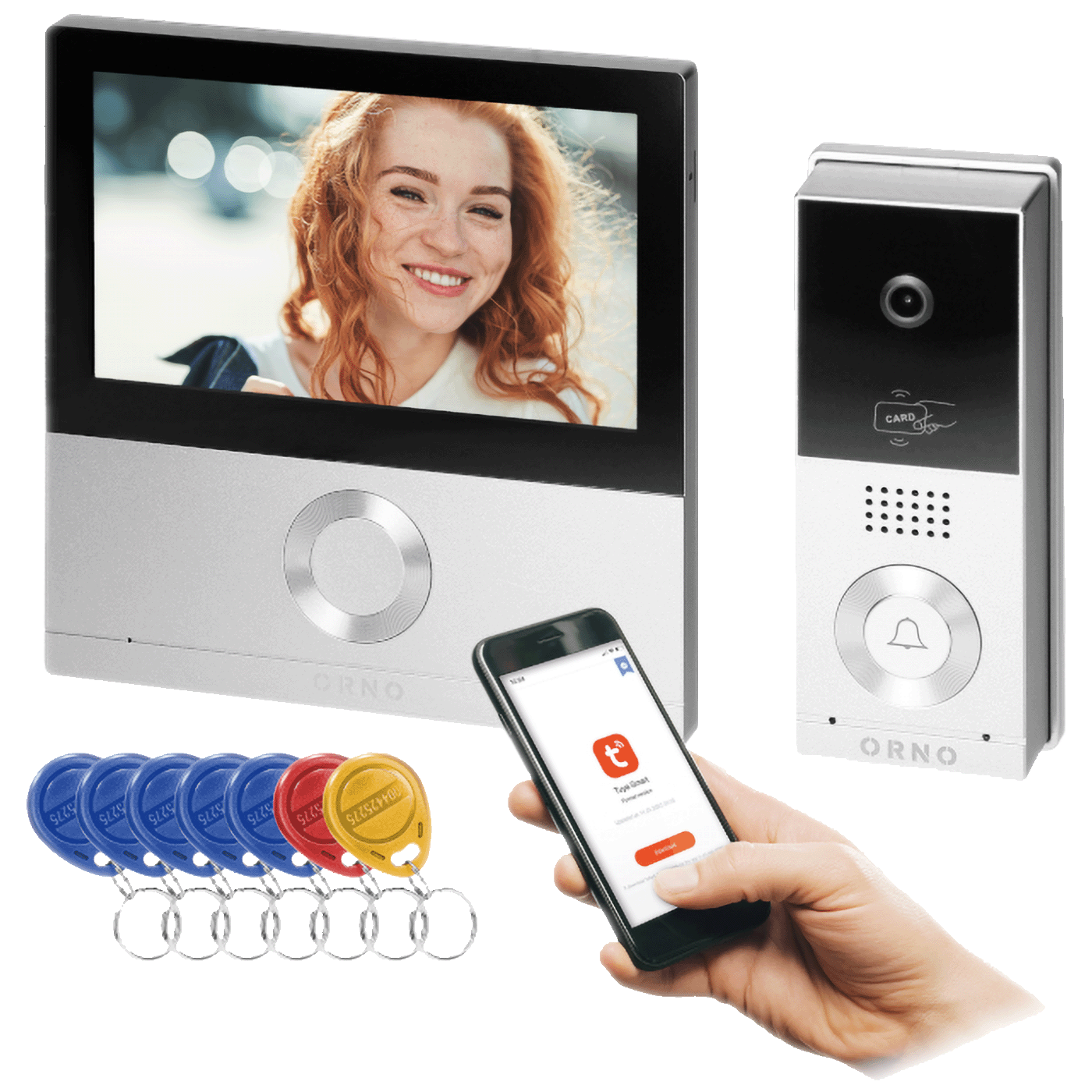Orno Video interfon 7", set, Full HD, WiFI, IP65, Talos - OR-VID-MS-1078