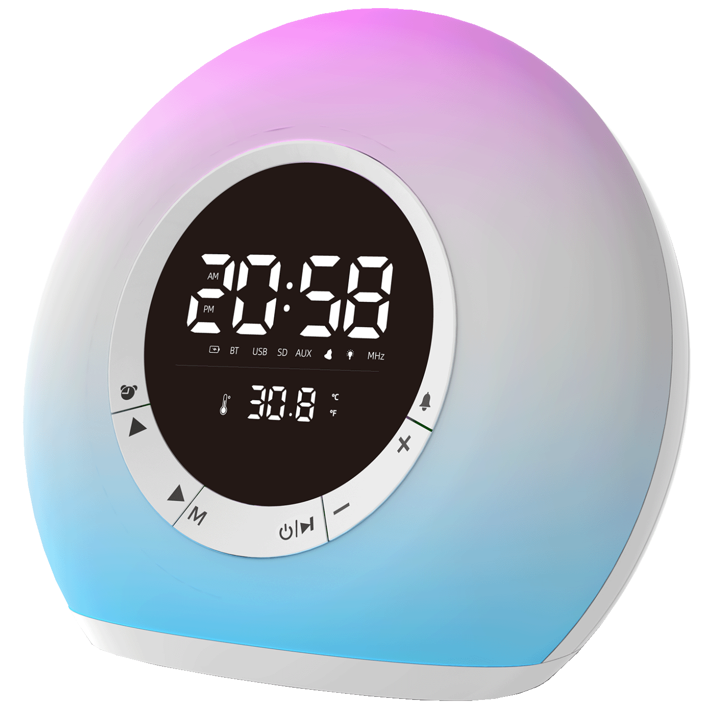 MeanIT Zvučnik bežični, Radio Alarm Sat, Bluetooth - B15