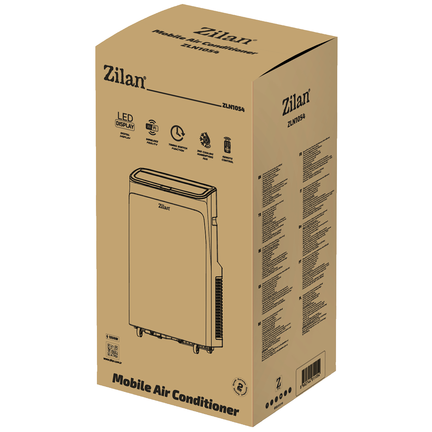 Zilan Prijenosni/Mobilni klima uređaj, 3u1, 12000Btu, 1350W, WiFI - ZLN1054