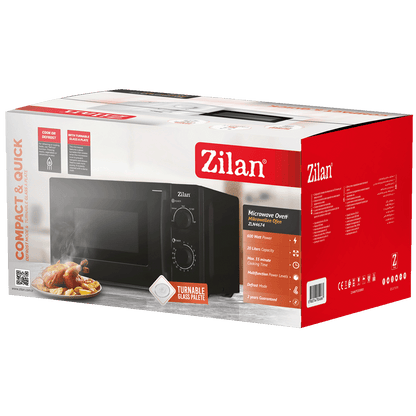Zilan Mikrovalna pećnica, 600 W, zapremina 20 l,crna - ZLN4674