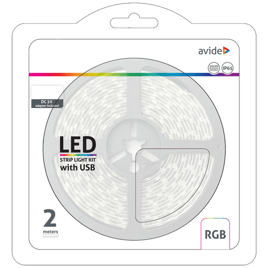 Avide LED traka, RGB, 7.2W, 5V, 2 met., IP65 - ABLSBL5V5050-30RGB65