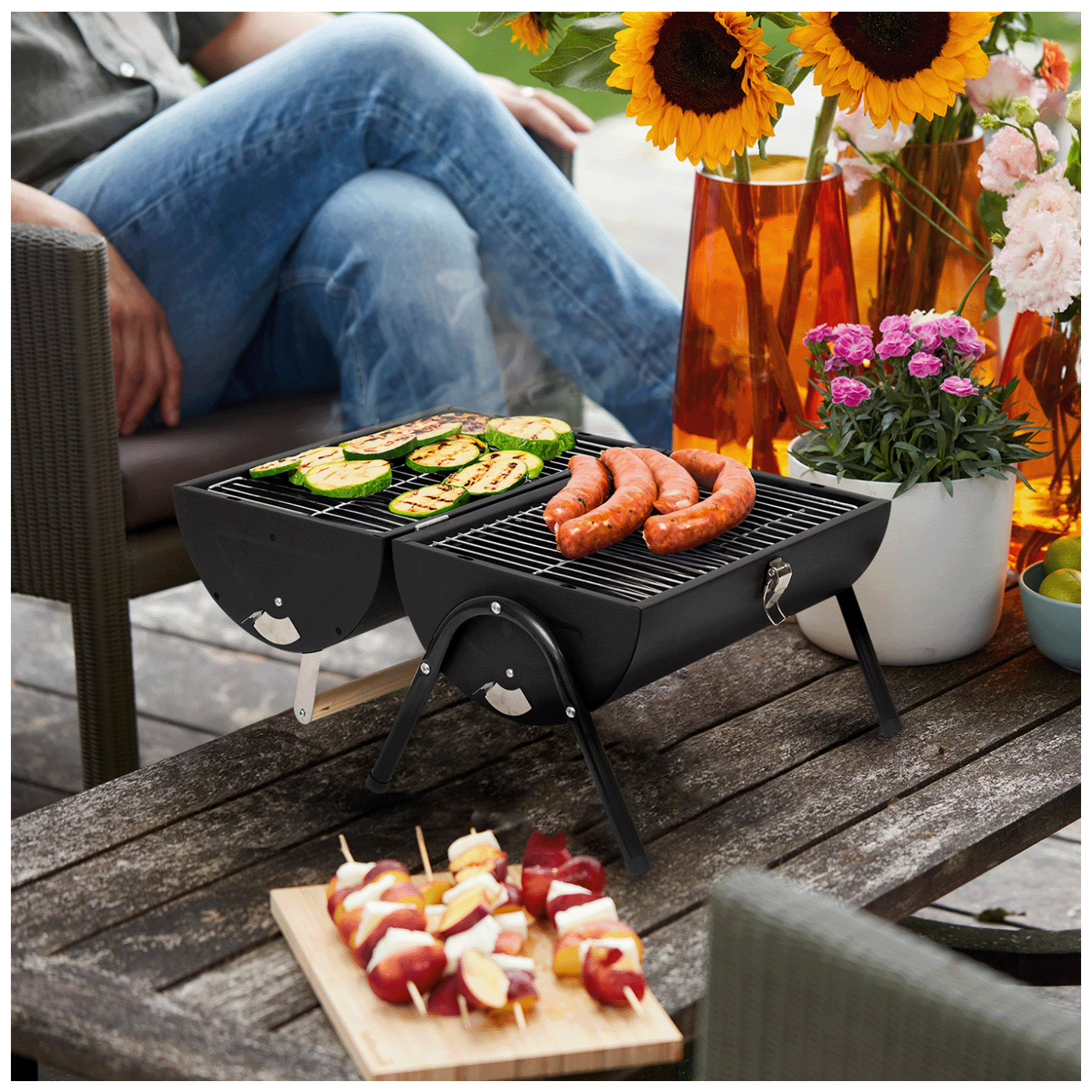 home Prijenosni stolni roštilj na drveni ugalj - GR01